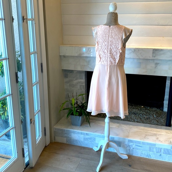 Nanette Lepore Chiffon Lacey Ruffled Fit & Flare Dress Size 8 - Picture 6 of 9